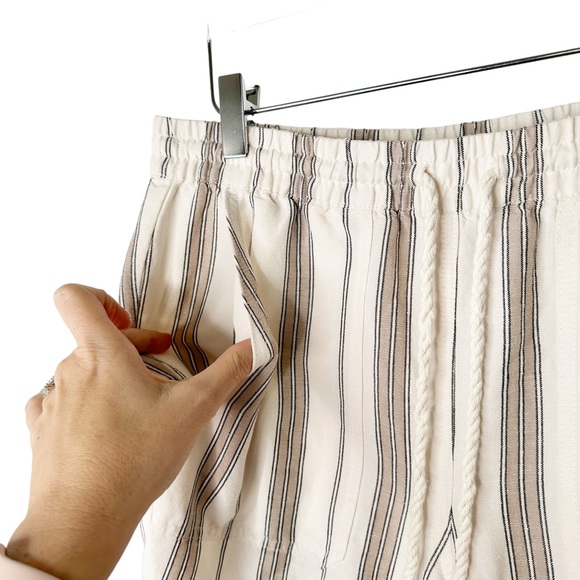 J. Jill Linen Striped Drawstring Casual Pants Small - Picture 6 of 8